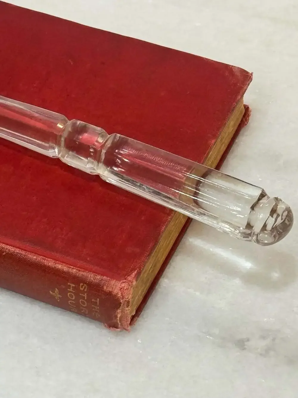 Vintage Clear Glass Salad Serving Spoon; MCM